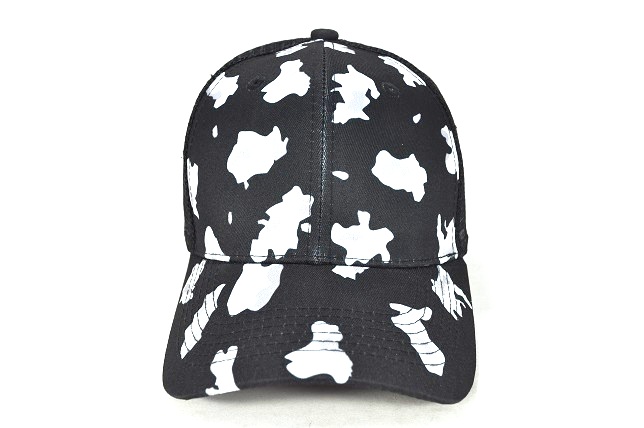 COW-001 COW PRINTED TRUCKER BLACK